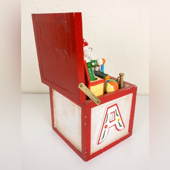 1984 Enesco Vintage Wooden Musical Christmas Toy Box - Picture 3 of 9